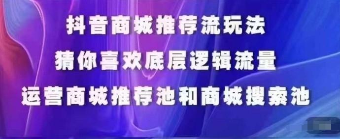 抖音商城运营课程，猜你喜欢入池商城搜索商城推荐人群标签覆盖-跃知万川