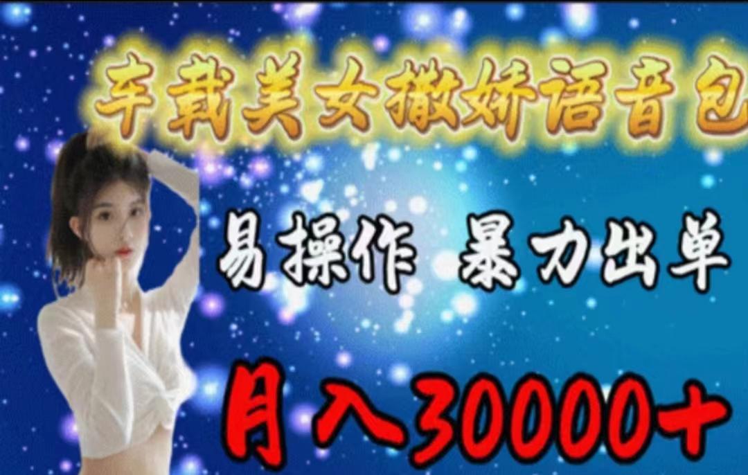 车载美女撒娇语音包，执行就出单，月入3000＋，小白看完课程就能马上实操-跃知万川