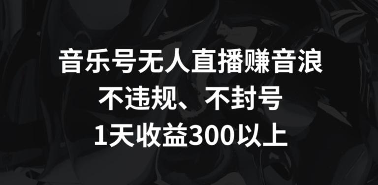 音乐号无人直播赚音浪，不违规、不封号，1天收益300+【揭秘】-跃知万川