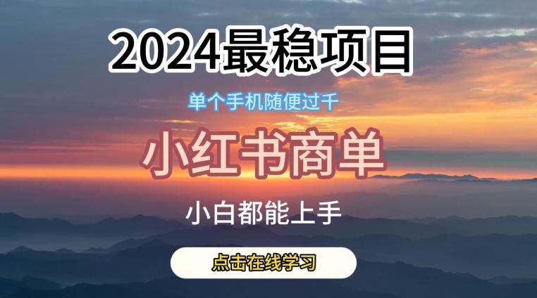2024最稳蓝海项目，小红书商单项目，没有之一【揭秘】-跃知万川
