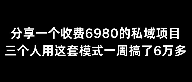 分享一个外面卖6980的私域项目三个人用这套模式一周搞了6万多【揭秘】-跃知万川