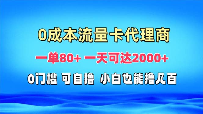 免费流量卡代理一单80+ 一天可达2000+-跃知万川