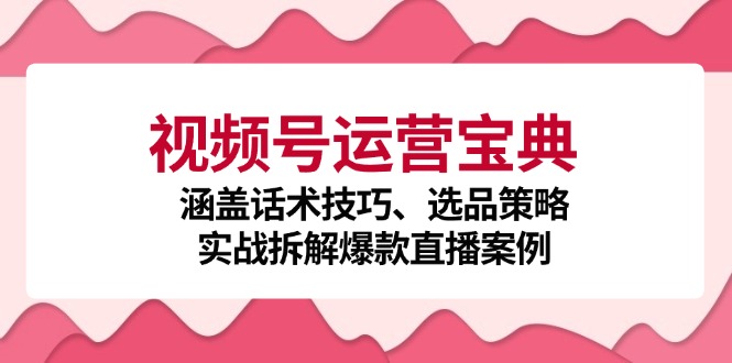 视频号运营宝典：涵盖话术技巧、选品策略、实战拆解爆款直播案例-跃知万川