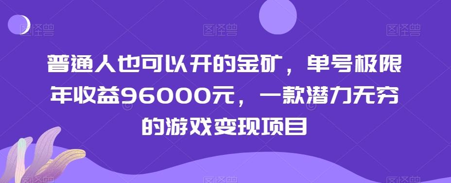 普通人也可以开的金矿，单号极限年收益96000元，一款潜力无穷的游戏变现项目【揭秘】-跃知万川