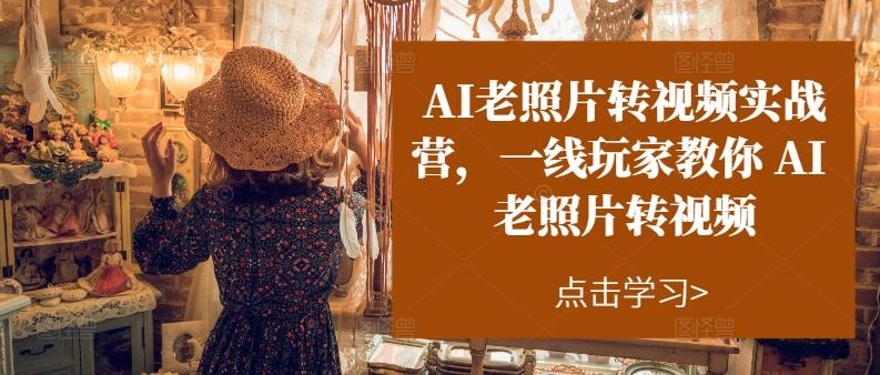 AI老照片转视频实战营，一线玩家教你AI老照片转视频-跃知万川