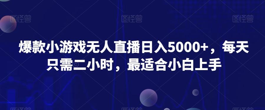 爆款小游戏无人直播日入5000+，每天只需二小时，最适合小白上手-跃知万川