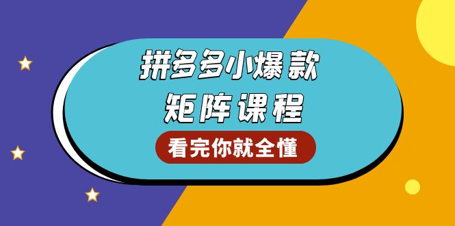 拼多多爆款矩阵课程：教你测出店铺爆款，优化销量，提升GMV，打造爆款群-跃知万川