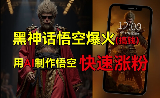黑神话悟空爆火，已有人利用这波热点变现几十万，普通人也可用AI蹭上这波热度搞钱，有多重变现方法-跃知万川