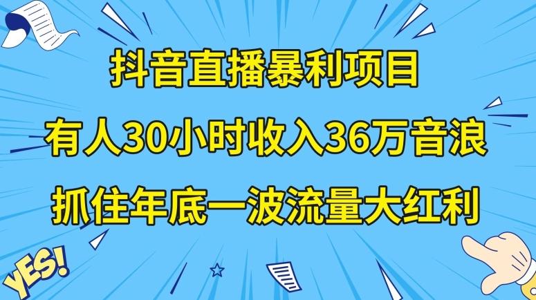 抖音直播暴利项目，有人30小时收入36万音浪，公司宣传片年会视频制作，抓住年底一波流量大红利【揭秘】-跃知万川