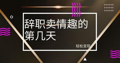 冷门赛道，辞职卖情趣的第几天，超暴力项目-跃知万川