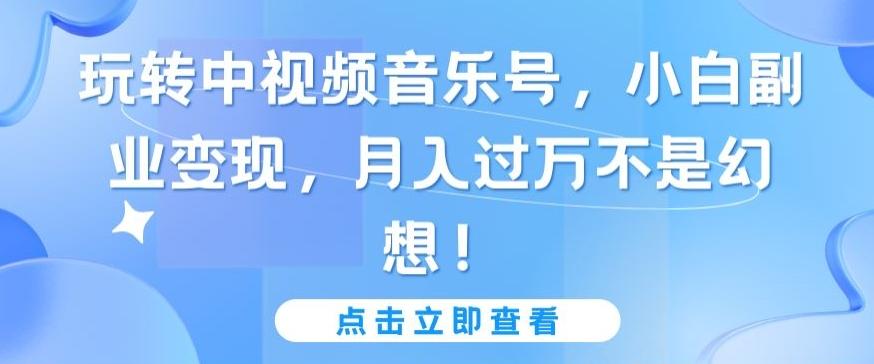 玩转中视频音乐号，小白副业变现，月入过万不是幻想【揭秘】-跃知万川