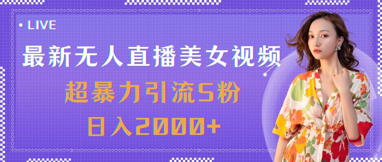 最新无人直播美女视频，超暴力引流S粉日入2000+-跃知万川