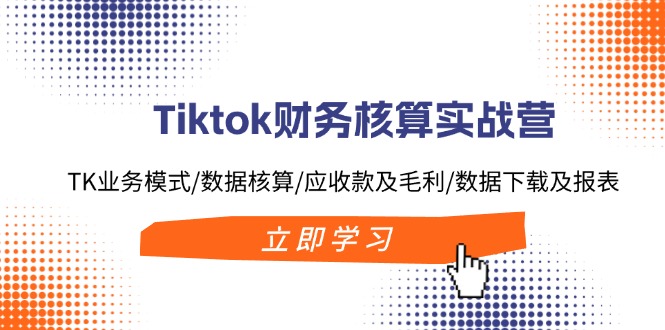 Tiktok财务核算实战营：TK业务模式/数据核算/应收款及毛利/数据下载及报表-跃知万川