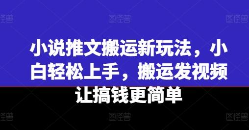 小说推文搬运新玩法，小白轻松上手，搬运发视频让搞钱更简单-跃知万川