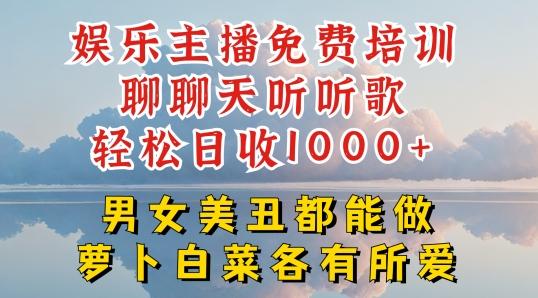 娱乐主播免费培训聊聊天听听歌轻松日收1K+，男女美丑都能做萝卜白菜各有所爱【揭秘】-跃知万川