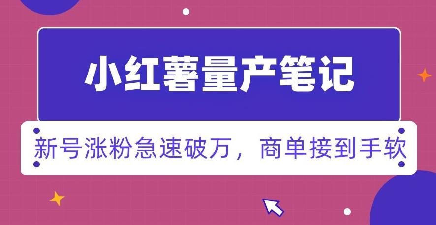小红书量产笔记，一分种一条笔记，新号涨粉急速破万，新黑马赛道，商单接到手软【揭秘】-跃知万川