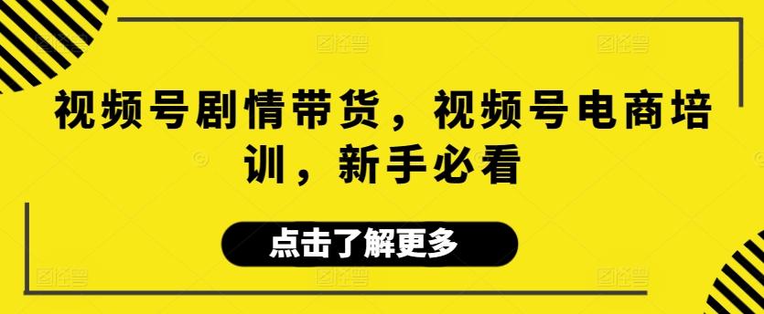 视频号剧情带货，视频号电商培训，新手必看-跃知万川
