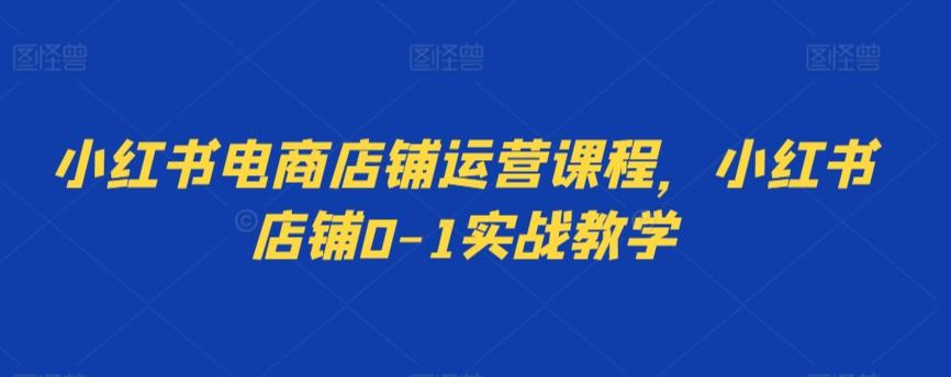小红书电商店铺运营课程，小红书店铺0-1实战教学-跃知万川