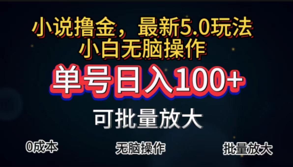 全自动小说撸金，单号日入100+小白轻松上手，无脑操作-跃知万川