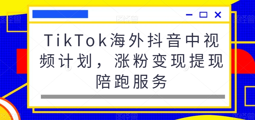 TikTok海外抖音中视频计划，涨粉变现提现陪跑服务-跃知万川