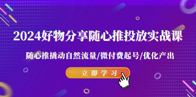 2024好物分享-随心推投放实战课 随心推撬动自然流量/微付费起号/优化产出-跃知万川
