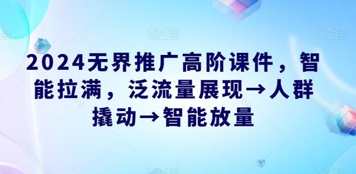 2024无界推广高阶课件，智能拉满，泛流量展现→人群撬动→智能放量-跃知万川