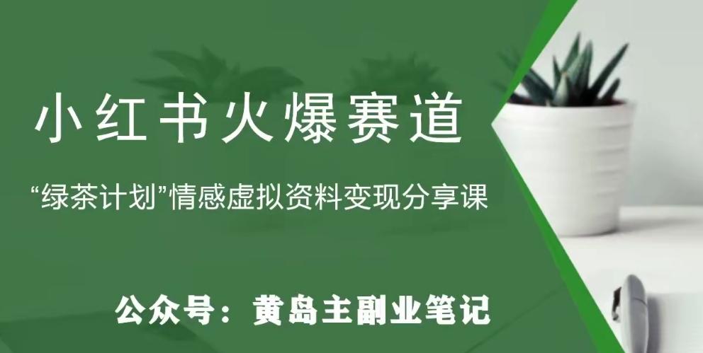 黄岛主·小红书绿茶计划情感虚拟资料变现项目，花我598买来拆解出来给你-跃知万川