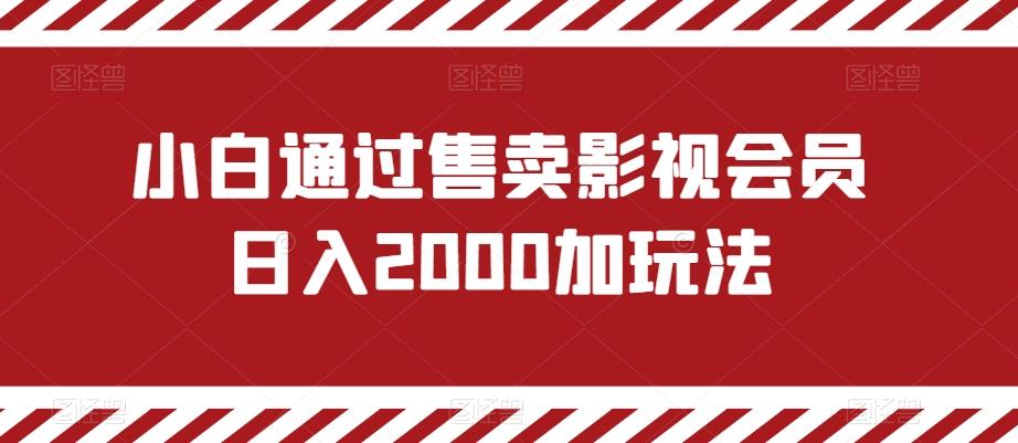小白通过售卖影视会员日入2000加玩法-跃知万川