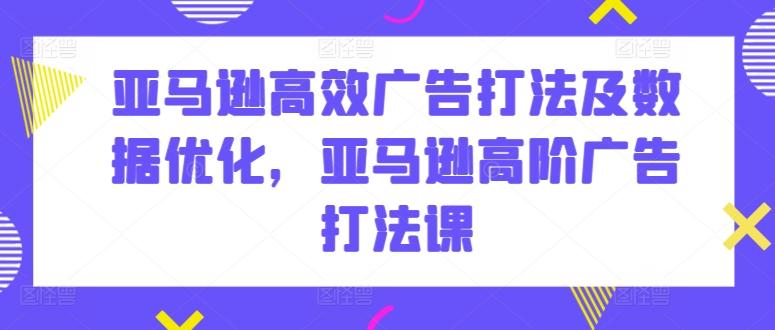 亚马逊高效广告打法及数据优化，亚马逊高阶广告打法课-跃知万川