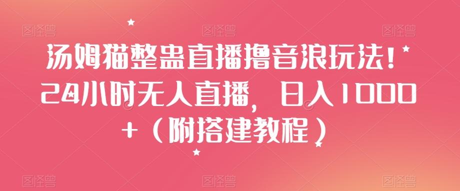 汤姆猫整蛊直播撸音浪玩法！24小时无人直播，日入1000+（附搭建教程）【揭秘】-跃知万川