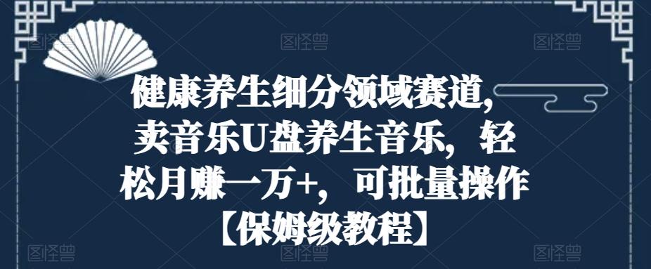 健康养生细分领域赛道，卖音乐U盘养生音乐，轻松月赚一万+，可批量操作【保姆级教程】-跃知万川