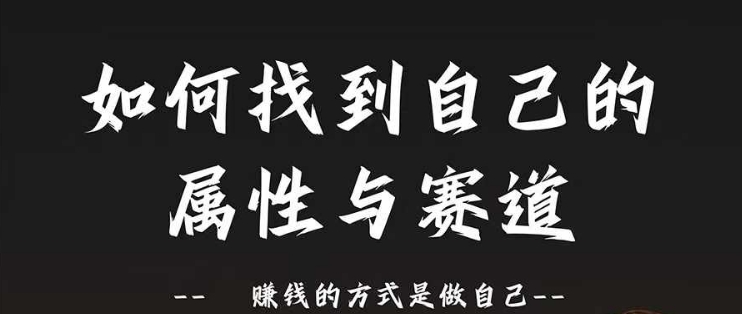 赛道和属性2.0：如何找到自己的属性与赛道，赚钱的方式是做自己-跃知万川