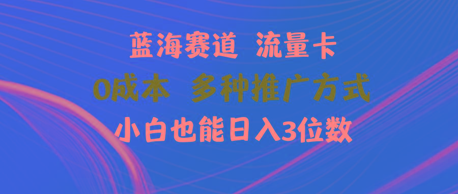 蓝海赛道 流量卡 0成本 小白也能日入三位数-跃知万川