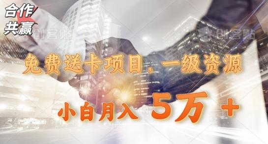 免费送卡项目，一级资源，小白月入5万+-跃知万川