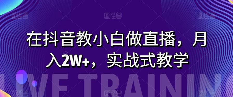 在抖音教小白做直播，月入2W+，实战式教学【揭秘】-跃知万川