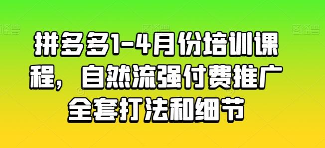 拼多多1-4月份培训课程，自然流强付费推广全套打法和细节-跃知万川