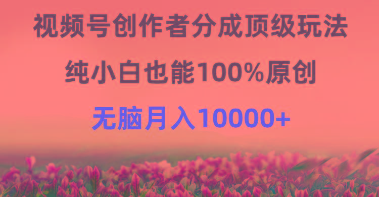 (9608期)视频号创作者分成顶级玩法，纯小白也能100%原创，无脑月入10000+-跃知万川