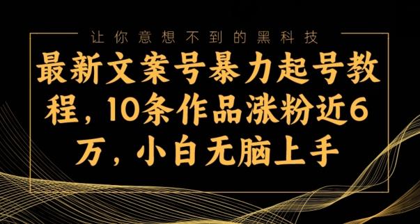 最新文案号暴力起号教程，10条作品涨粉近6万，小白无脑上手-跃知万川