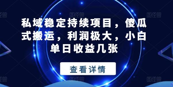 私域稳定持续项目，傻瓜式搬运，利润极大，小白单日收益几张【揭秘】-跃知万川