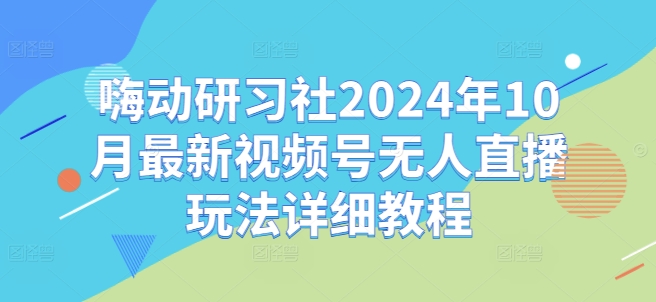 嗨动研习社2024年10月最新视频号无人直播玩法详细教程-跃知万川