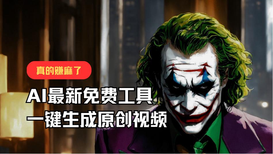 最新免费AI工具，一键生成原创视频，佛系搬运，轻松月入10000+！-跃知万川