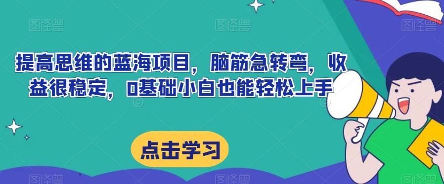 提高思维的蓝海项目，脑筋急转弯，收益很稳定，0基础小白也能轻松上手-跃知万川