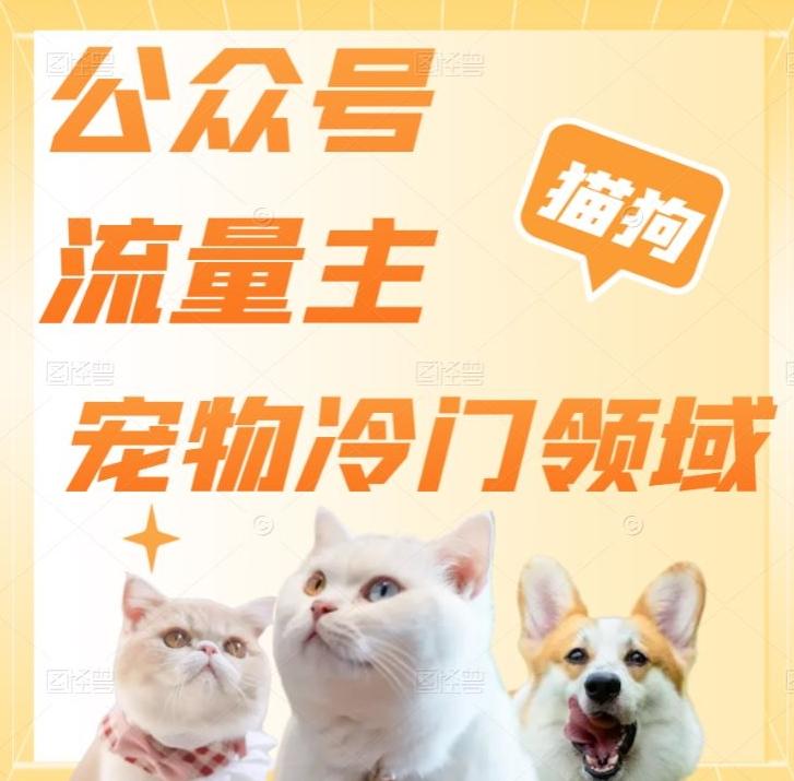 公众号流量主，萌宠冷门领域，单日收益2000+，简单暴力掘金，矩阵操作，无限放大收益！-跃知万川