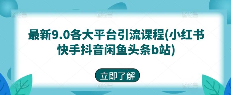 最新9.0各大平台引流课程(小红书快手抖音闲鱼头条b站)-跃知万川