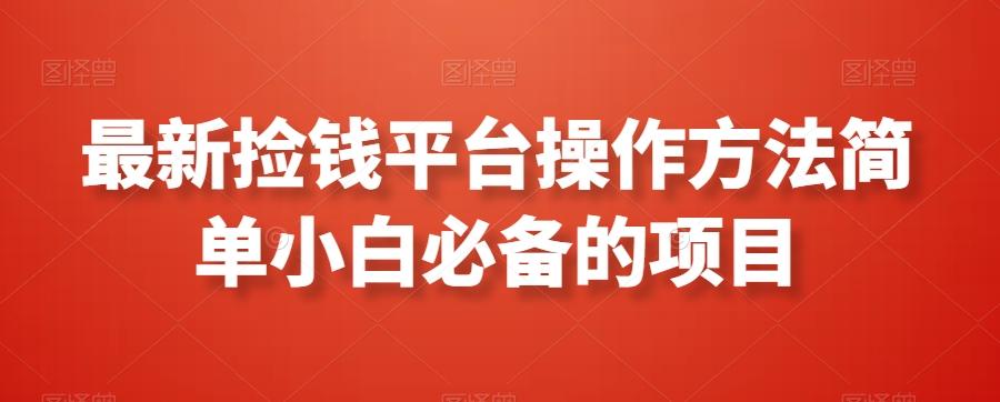 最新捡钱平台操作方法简单小白必备的项目-跃知万川