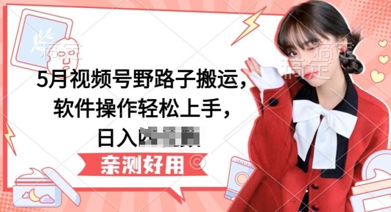 5月视频号野路子搬运，软件操作轻松上手，日入三位数【揭秘】-跃知万川
