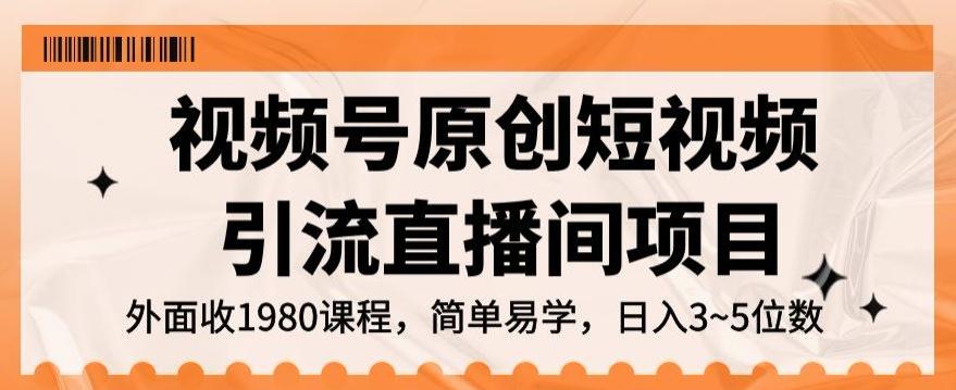 视频号原创短视频引流直播间项目，日入3~5五位数【揭秘】-跃知万川