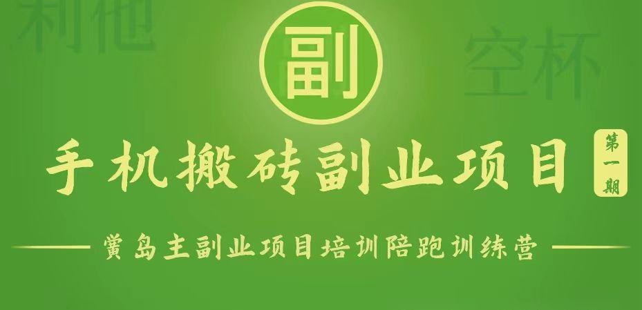 手机搬砖小副业项目训练营1.0，能用手机做的简单小副业-跃知万川