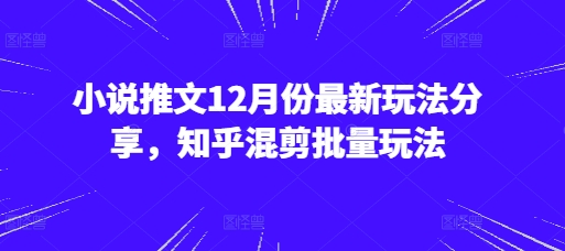 小说推文12月份最新玩法分享，知乎混剪批量玩法-跃知万川
