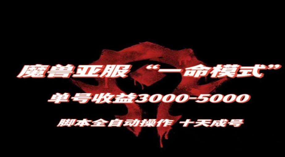 魔兽亚服一命模式，10天成号-单号3千-5千，脚本全自动操作，保姆级教学【揭秘】-跃知万川
